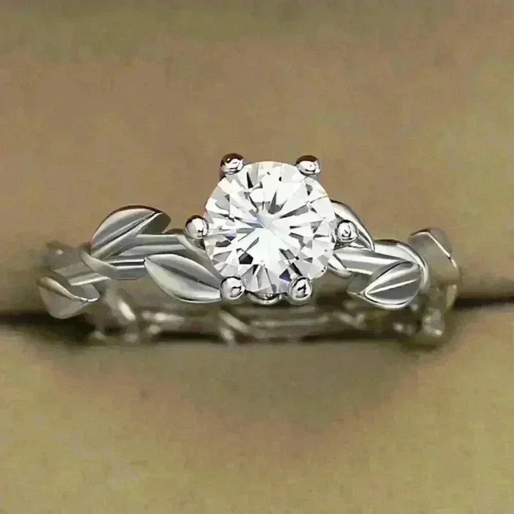 🍁 Lovely 925 Silver Plated Fashion Bijoux Leaf Ring For Woman, GPMB1506